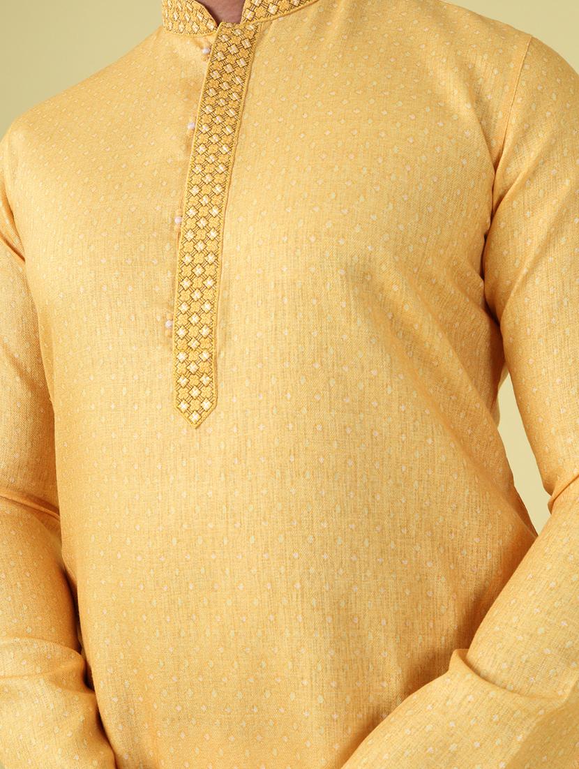men mandarin neck kurta pyjama ethnic wear set - 22061926 - Standard Image - 5