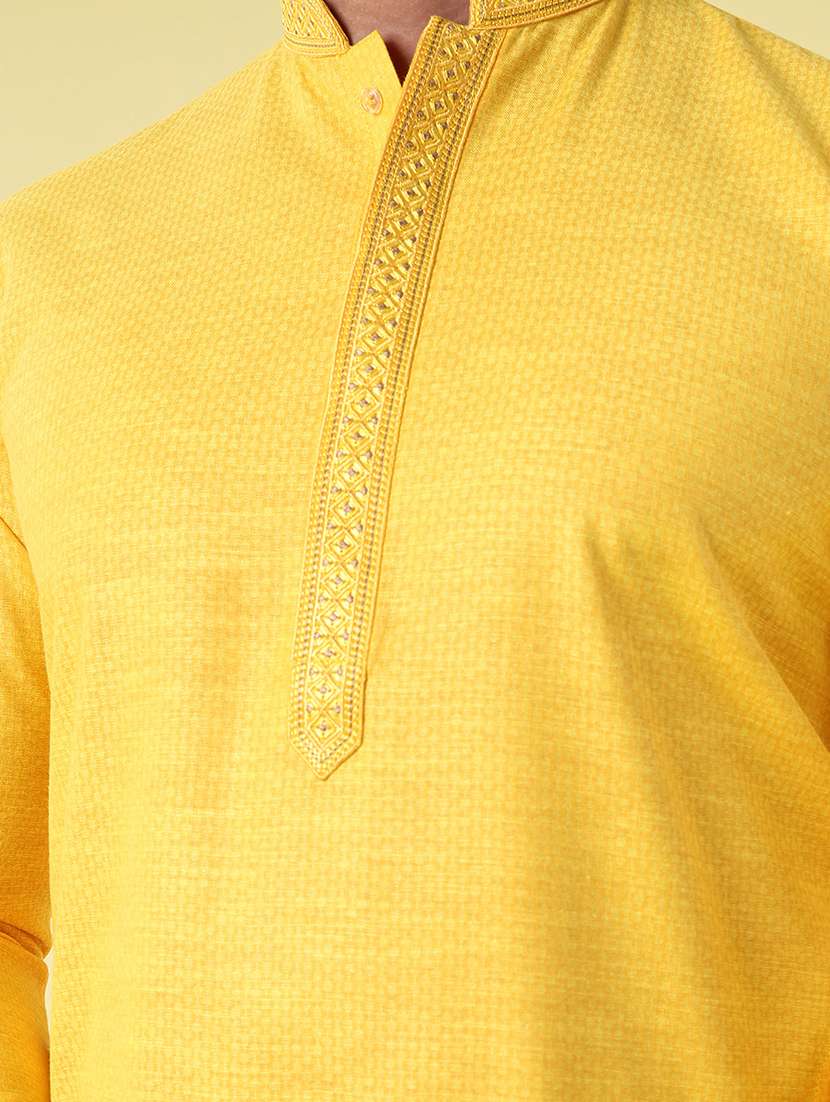 men mandarin neck kurta pyjama ethnic wear set - 22061929 - Standard Image - 5