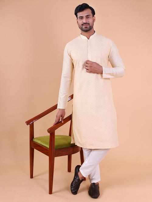 men mandarin neck kurta pyjama ethnic wear set - 22061937 - Standard Image - 0