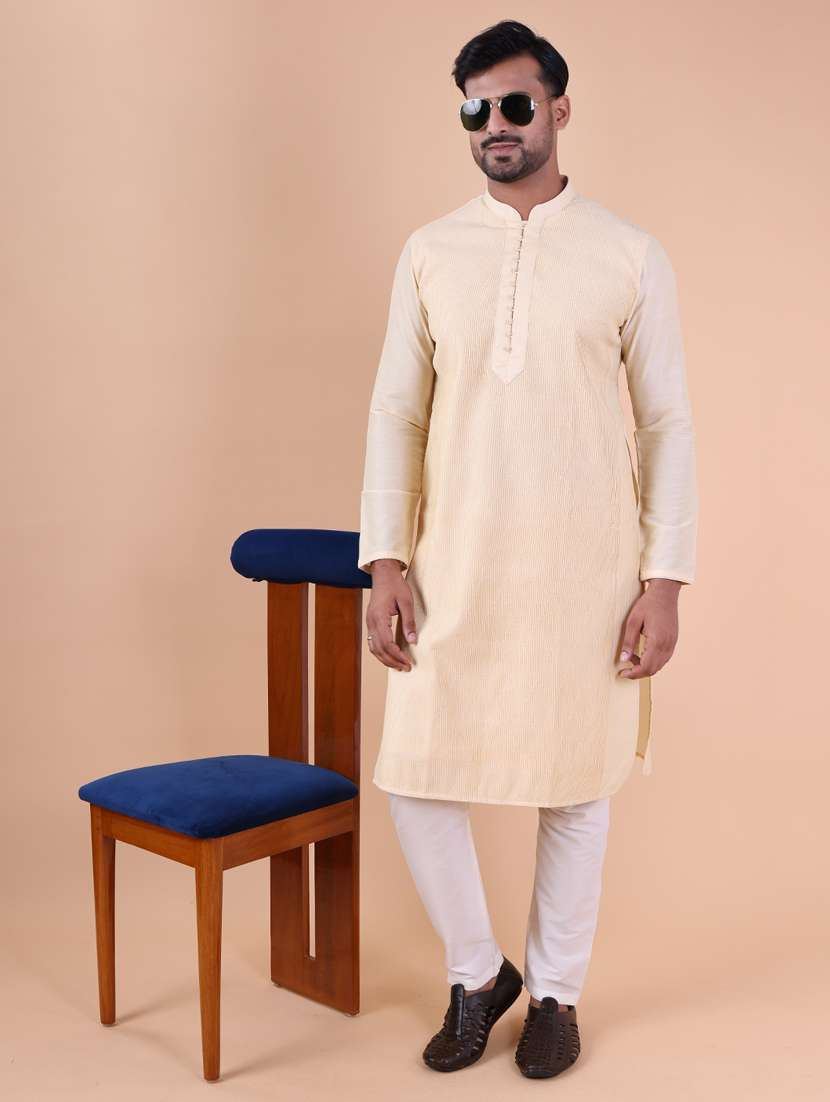 men mandarin neck kurta pyjama ethnic wear set - 22061940 - Zoom Image - 0