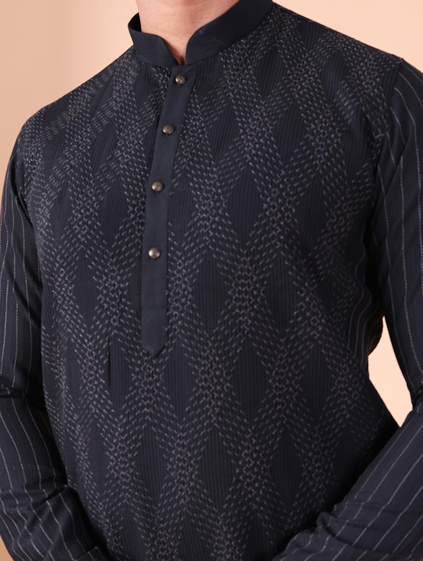 men mandarin neck kurta churidar ethnic wear set - 22061946 - Standard Image - 5