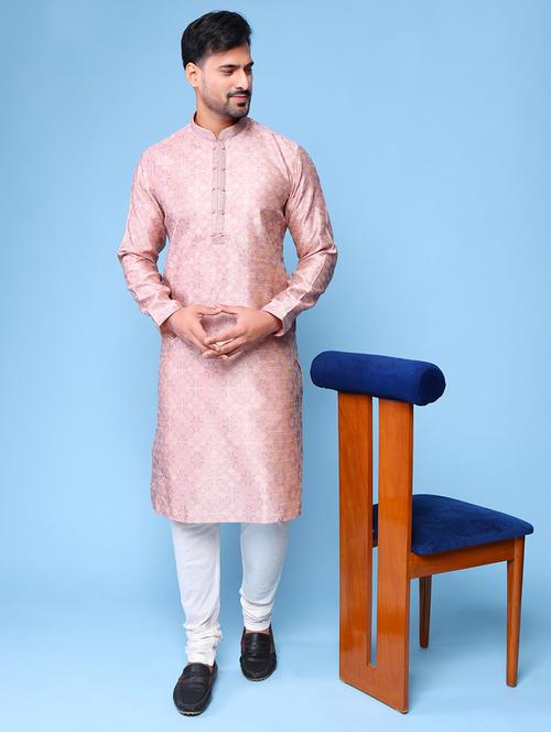 men mandarin neck kurta churidar ethnic wear set - 22061952 - Standard Image - 0