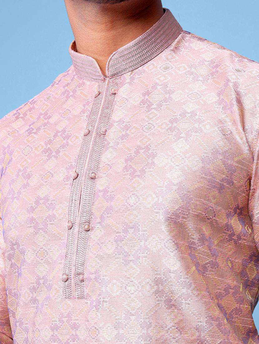 men mandarin neck kurta churidar ethnic wear set - 22061952 - Standard Image - 5