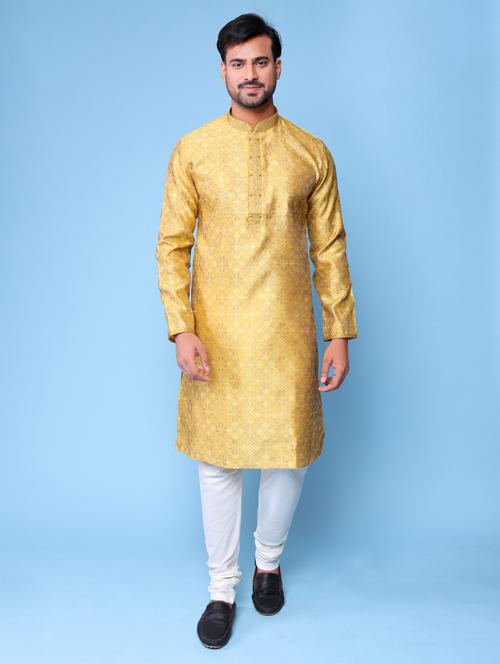 men mandarin neck kurta churidar ethnic wear set - 22061953 - Standard Image - 0
