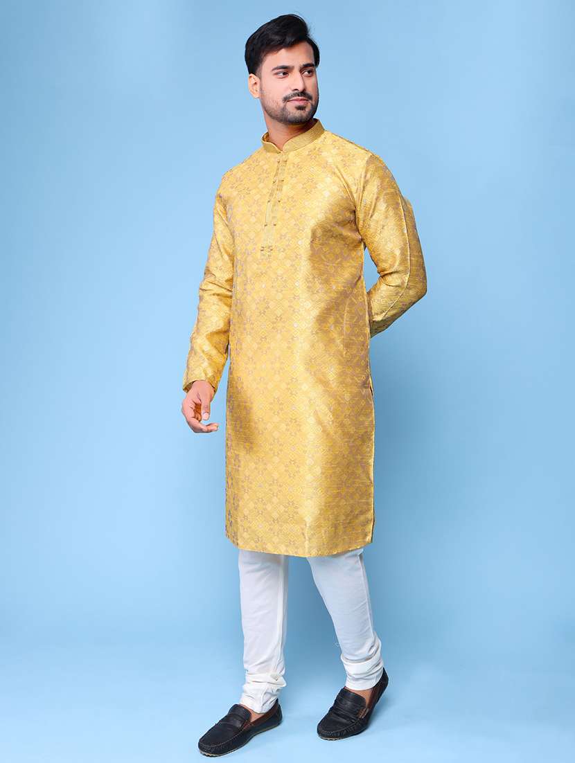 men mandarin neck kurta churidar ethnic wear set - 22061953 - Standard Image - 3
