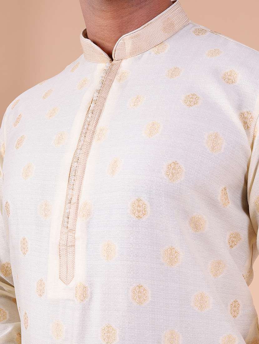 men mandarin neck kurta pyjama ethnic wear set - 22061956 - Standard Image - 5