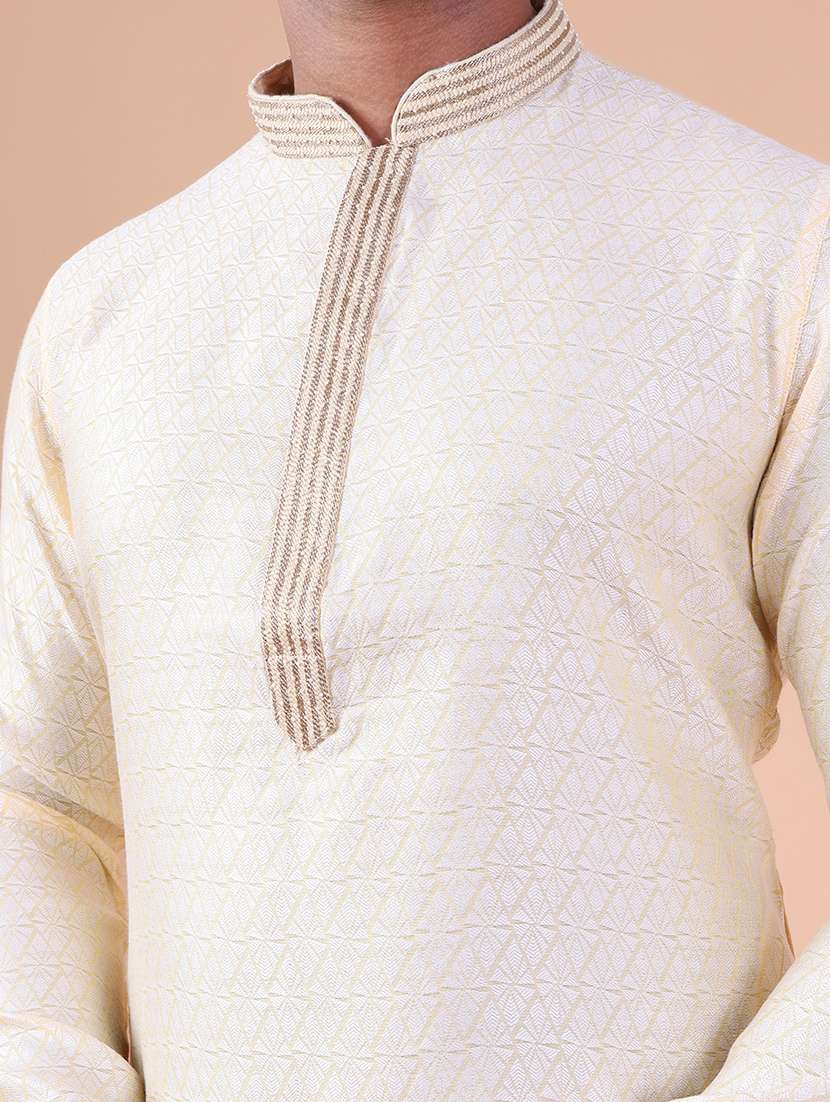 men mandarin neck kurta pyjama ethnic wear set - 22061963 -  Standard Image - 5