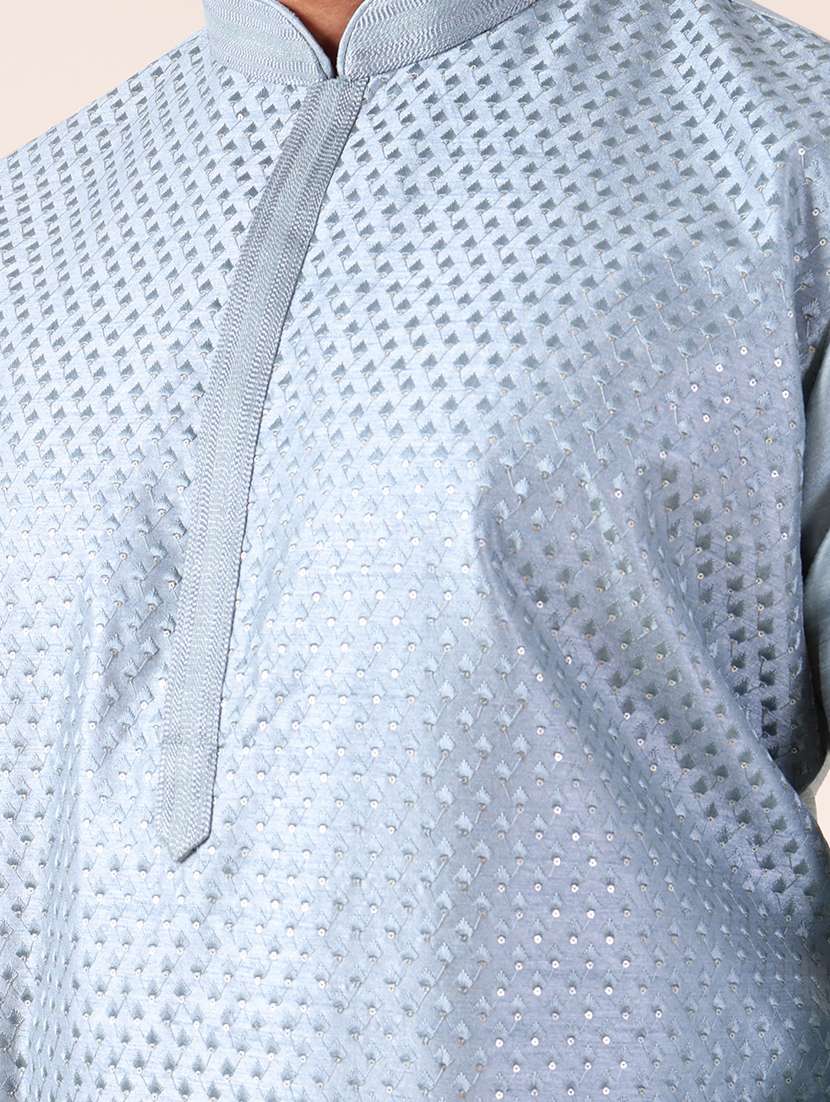 men mandarin neck kurta pyjama ethnic wear set - 22061969 -  Standard Image - 5