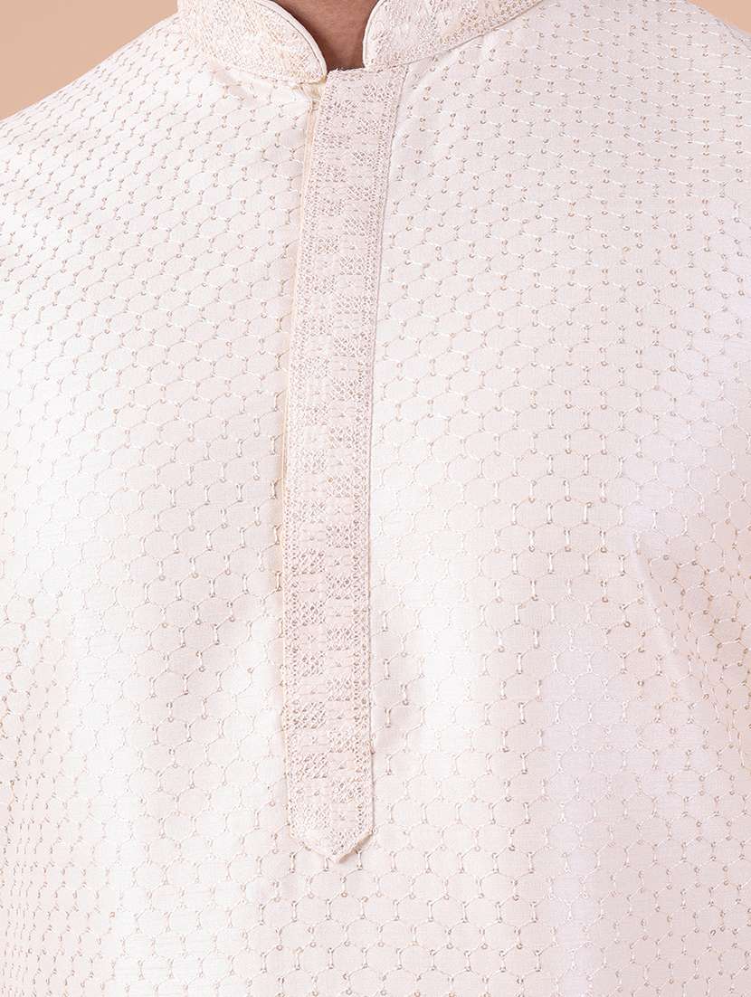 men mandarin neck kurta pyjama ethnic wear set - 22061976 -  Standard Image - 5