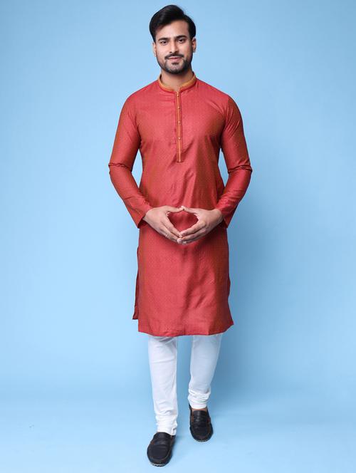 men mandarin neck kurta pyjama ethnic wear set - 22061980 - Standard Image - 0