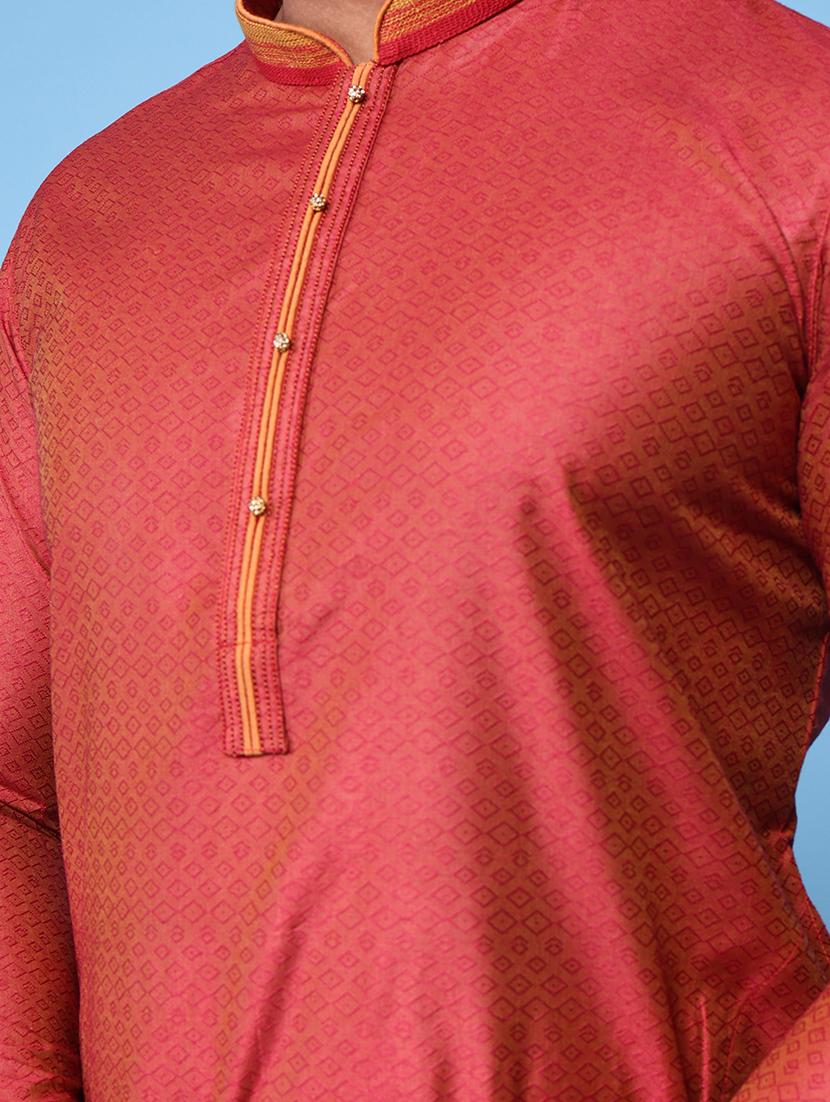 men mandarin neck kurta pyjama ethnic wear set - 22061980 - Standard Image - 5