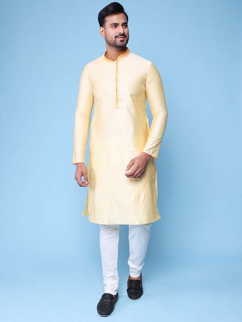 men mandarin neck kurta pyjama ethnic wear set - 22061983 - Standard Image - 0
