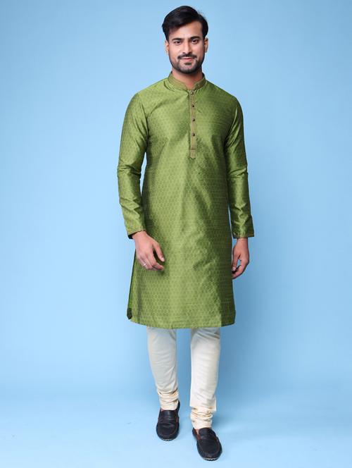 men mandarin neck kurta pyjama ethnic wear set - 22061986 -  Standard Image - 0