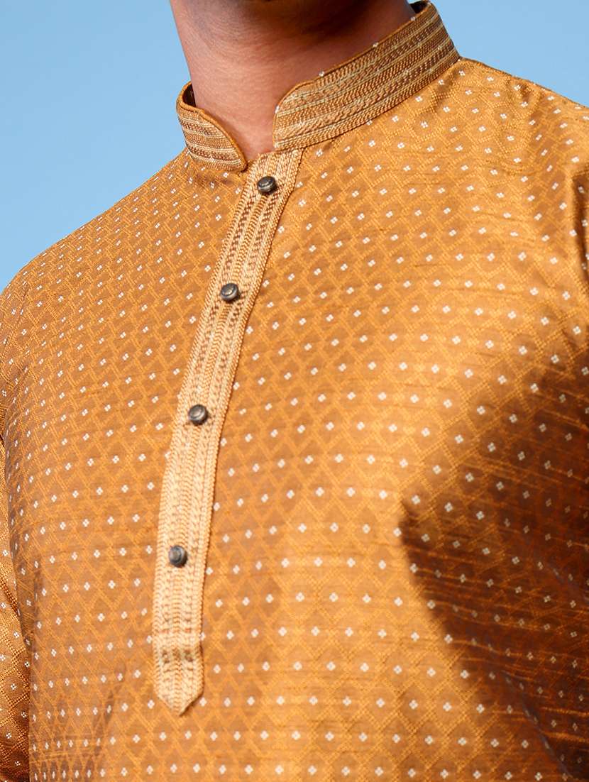 men mandarin neck kurta pyjama ethnic wear set - 22061988 - Standard Image - 5