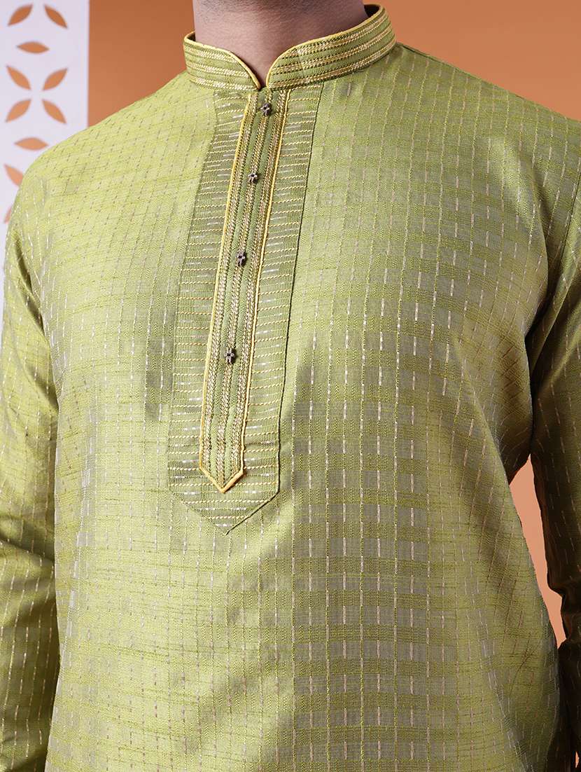 men mandarin neck kurta pyjama ethnic wear set - 22061992 - Standard Image - 5