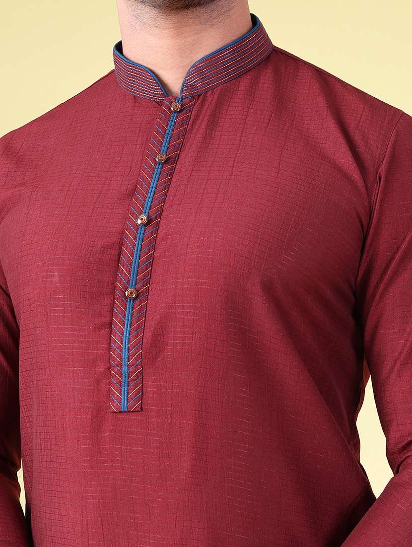 men mandarin neck kurta pyjama ethnic wear set - 22061994 - Standard Image - 5