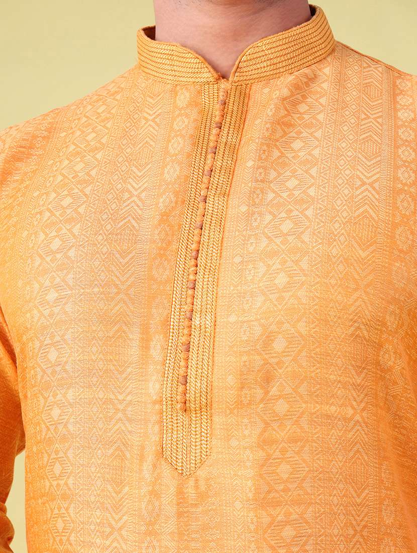 men mandarin neck kurta pyjama ethnic wear set - 22061997 - Standard Image - 5