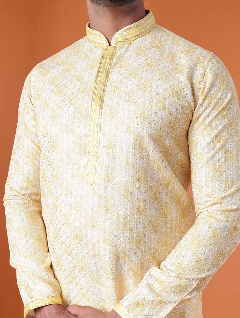 men mandarin neck kurta pyjama ethnic wear set - 22061999 - Standard Image - 5