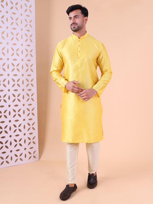 men mandarin neck kurta pyjama ethnic wear set - 22062001 -  Standard Image - 0