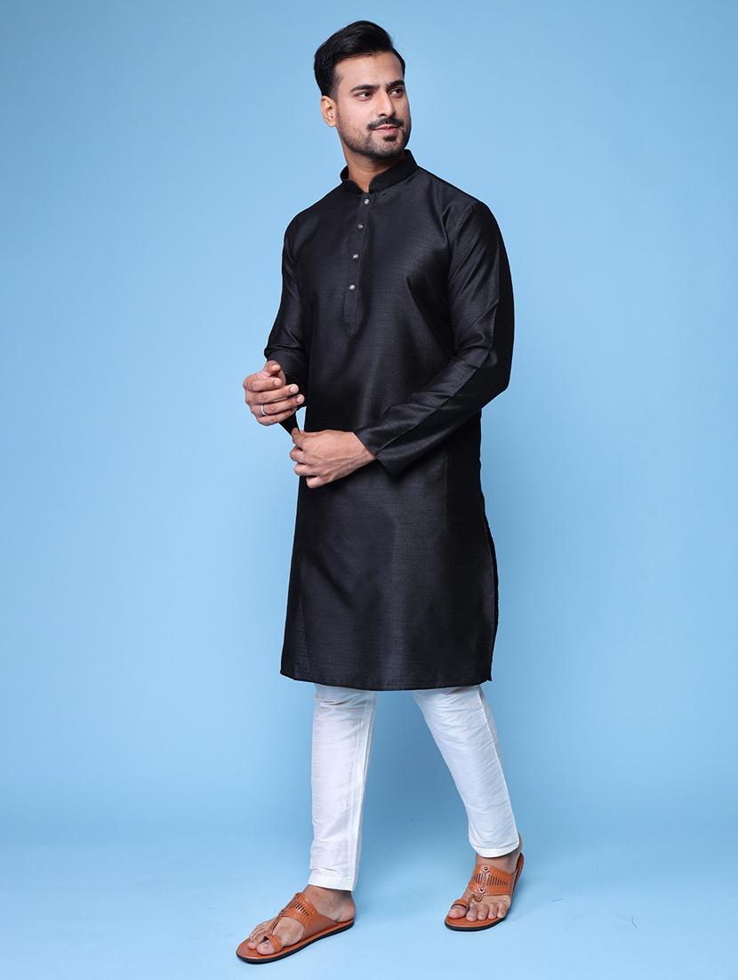 men mandarin neck kurta pyjama ethnic wear set - 22062002 - Standard Image - 3