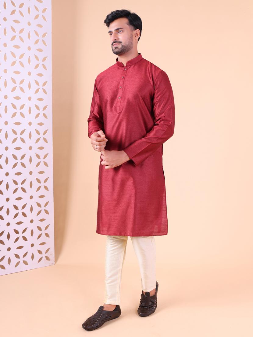 men mandarin neck kurta pyjama ethnic wear set - 22062004 - Standard Image - 3