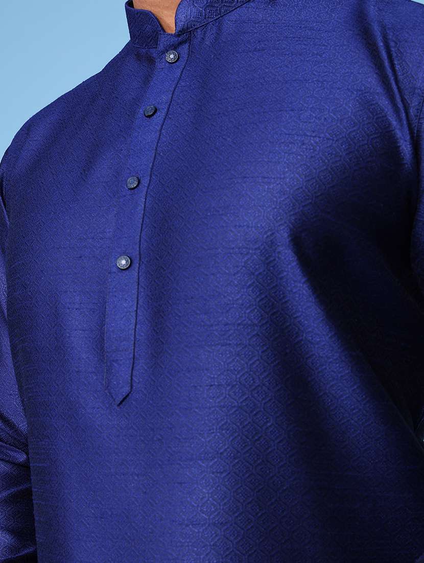men mandarin neck kurta pyjama ethnic wear set - 22062006 - Standard Image - 5