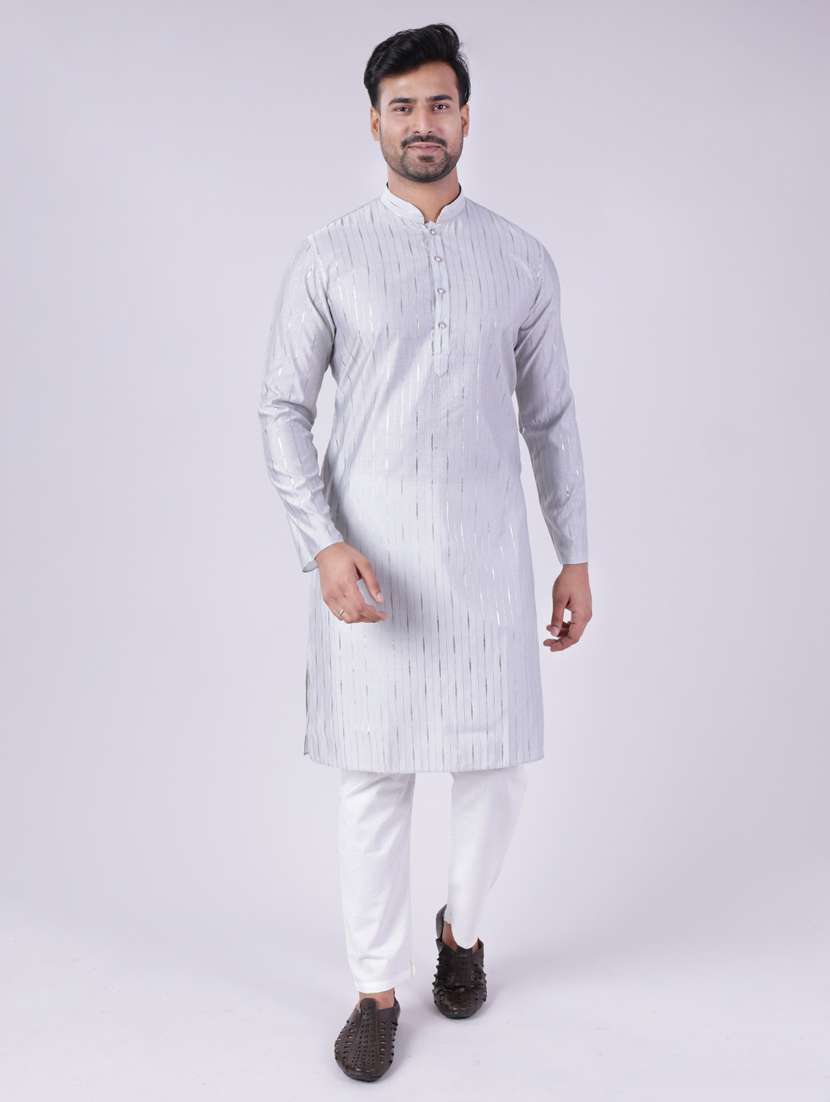 men mandarin neck kurta pyjama ethnic wear set - 22062008 -  Zoom Image - 0