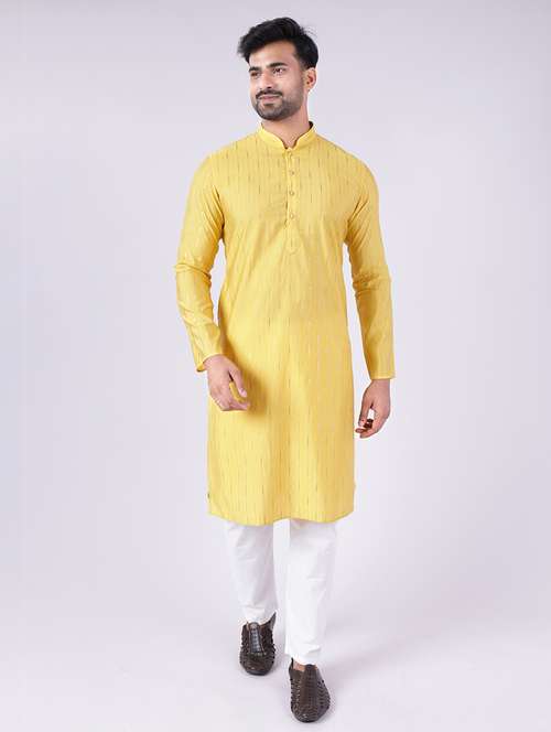 men mandarin neck kurta pyjama ethnic wear set - 22062010 -  Standard Image - 0