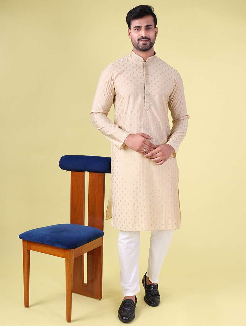 men mandarin neck kurta pyjama ethnic wear set - 22062013 - Zoom Image - 0