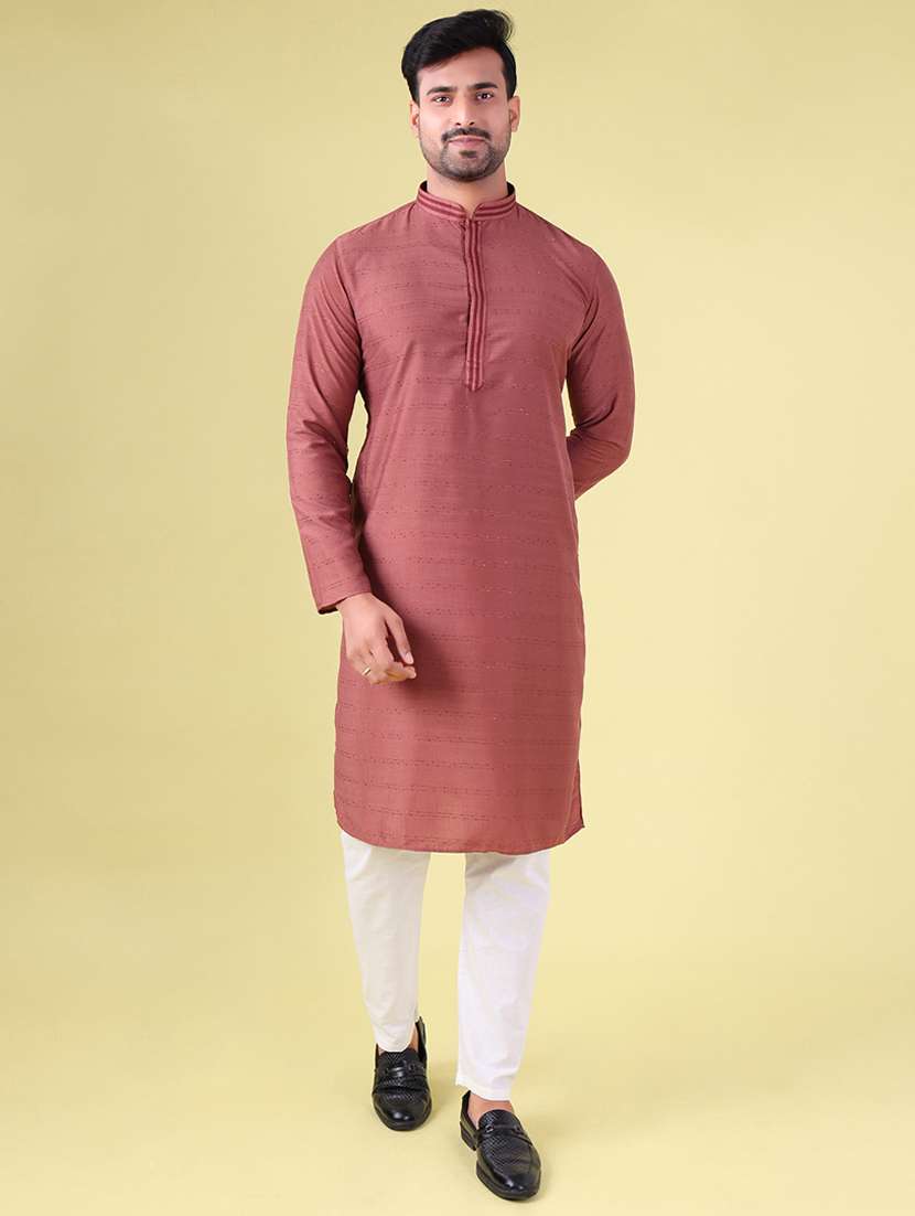 men mandarin neck kurta pyjama ethnic wear set - 22062017 - Zoom Image - 0