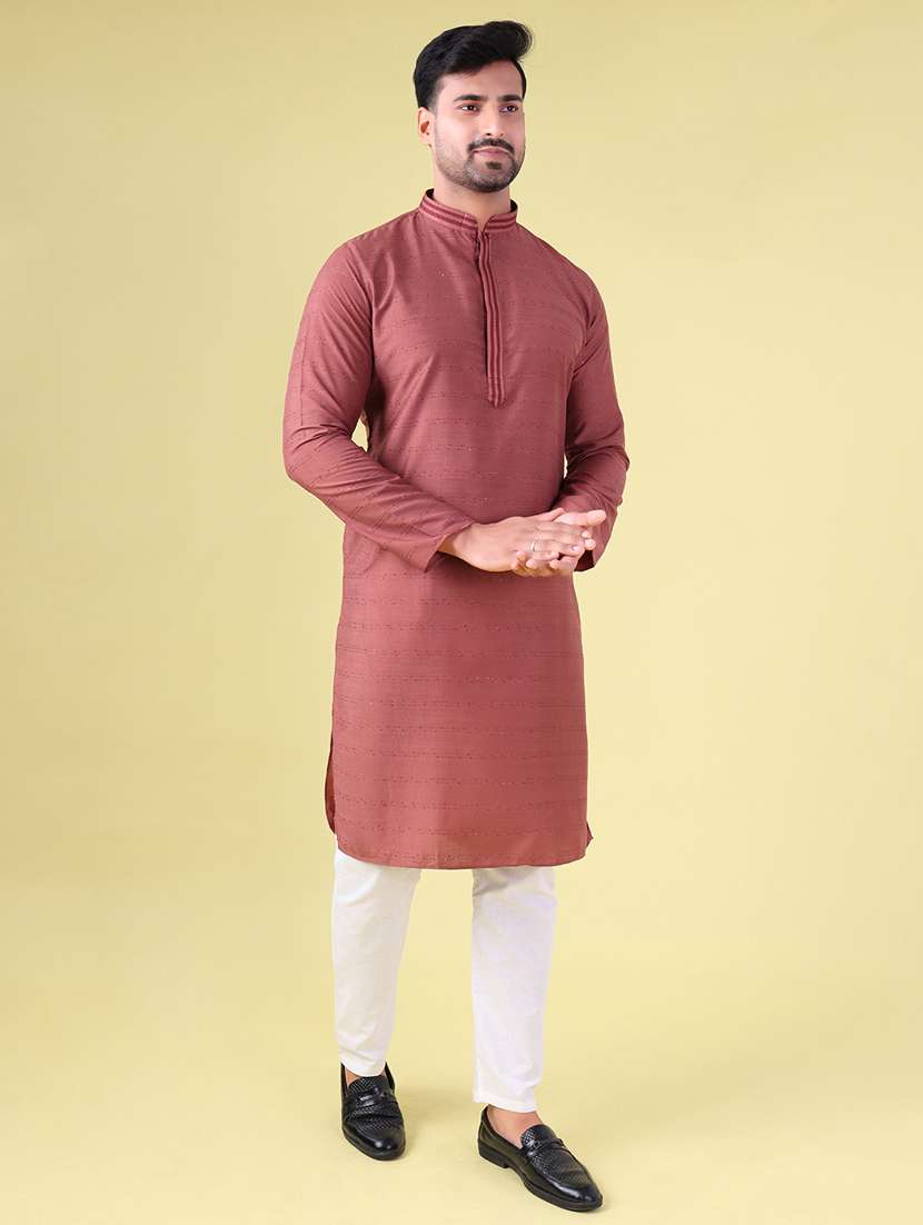 men mandarin neck kurta pyjama ethnic wear set - 22062017 - Standard Image - 3