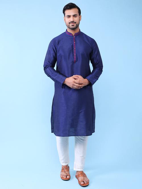 men mandarin neck kurta pyjama ethnic wear set - 22062019 - Standard Image - 0