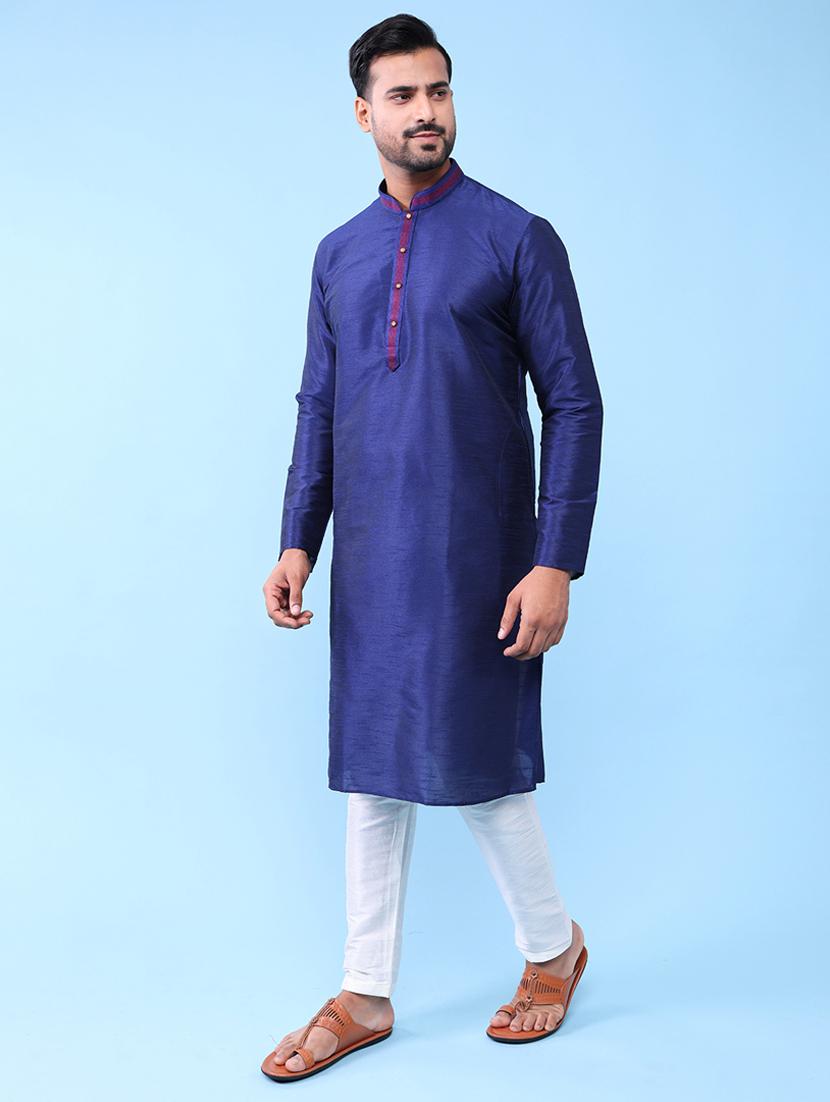 men mandarin neck kurta pyjama ethnic wear set - 22062019 - Standard Image - 3