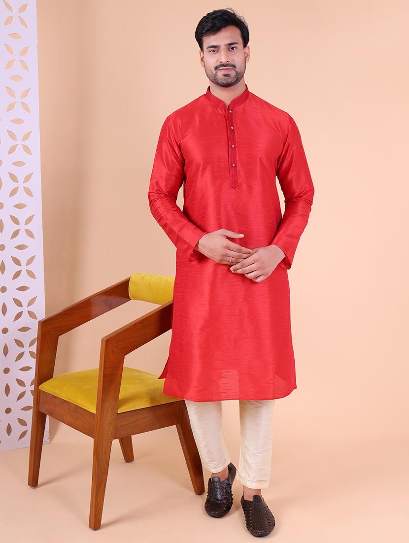 men mandarin neck kurta pyjama ethnic wear set - 22062020 - Zoom Image - 0