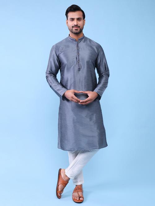 men mandarin neck kurta pyjama ethnic wear set - 22062021 - Standard Image - 0