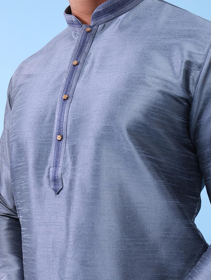 men mandarin neck kurta pyjama ethnic wear set - 22062021 - Standard Image - 5