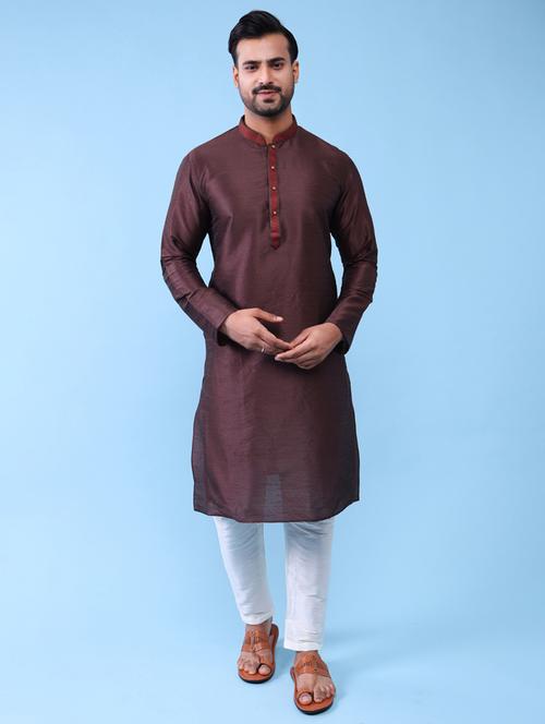 men mandarin neck kurta pyjama ethnic wear set - 22062023 - Standard Image - 0