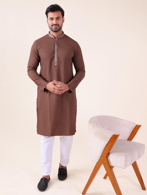 men mandarin neck kurta pyjama ethnic wear set - 22062026 - Standard Image - 0