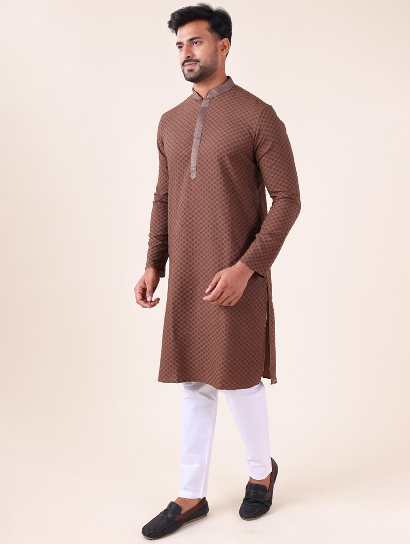 men mandarin neck kurta pyjama ethnic wear set - 22062026 - Standard Image - 3