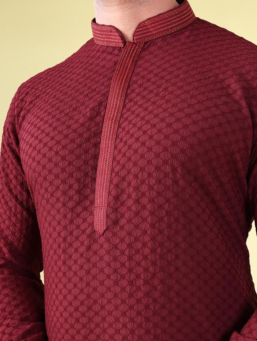men mandarin neck kurta pyjama ethnic wear set - 22062027 - Standard Image - 5