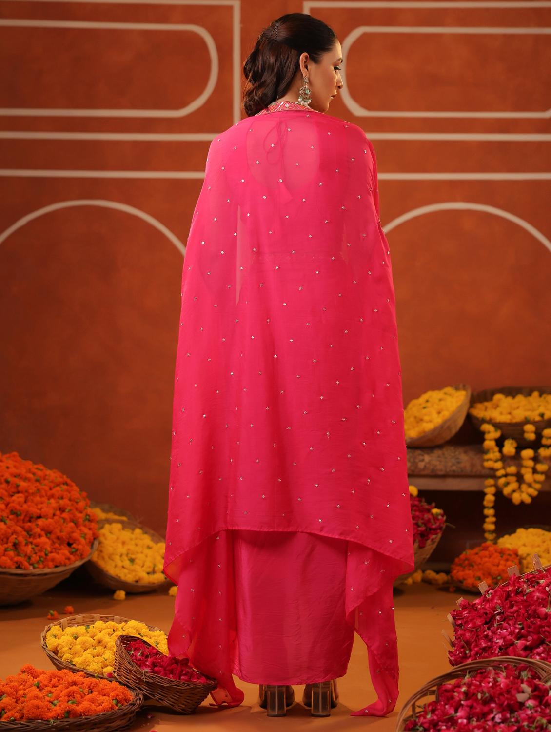 pink silk blend coord set - 22062032 - Standard Image - 3