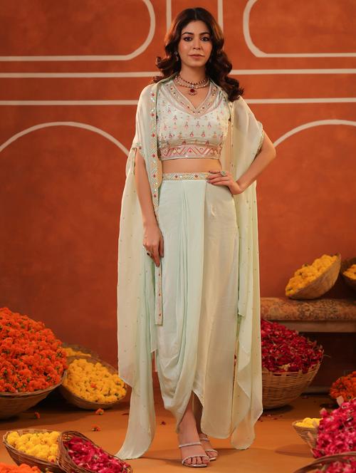 neo mint silk blend coord set - 22062033 - Standard Image - 0