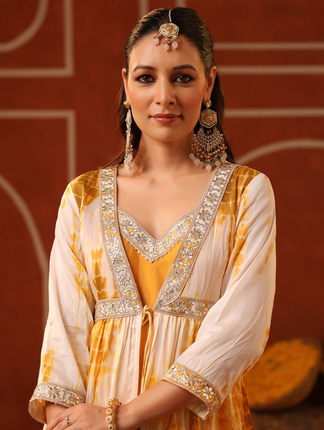 women three quarter sleeve kurta pant set - 22062065 -  Standard Image - 5