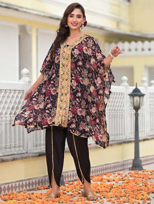 women floral printed kimono sleeve kaftan set - 22062104 -  Standard Image - 0