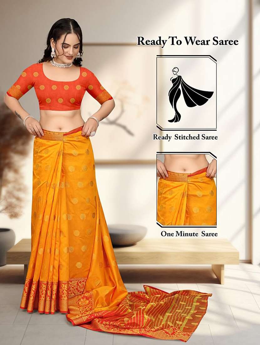 women self design banarasi saree with blouse - 22062115 - Standard Image - 3