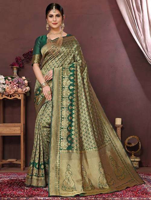 women self design banarasi saree with blouse - 22062135 -  Standard Image - 0