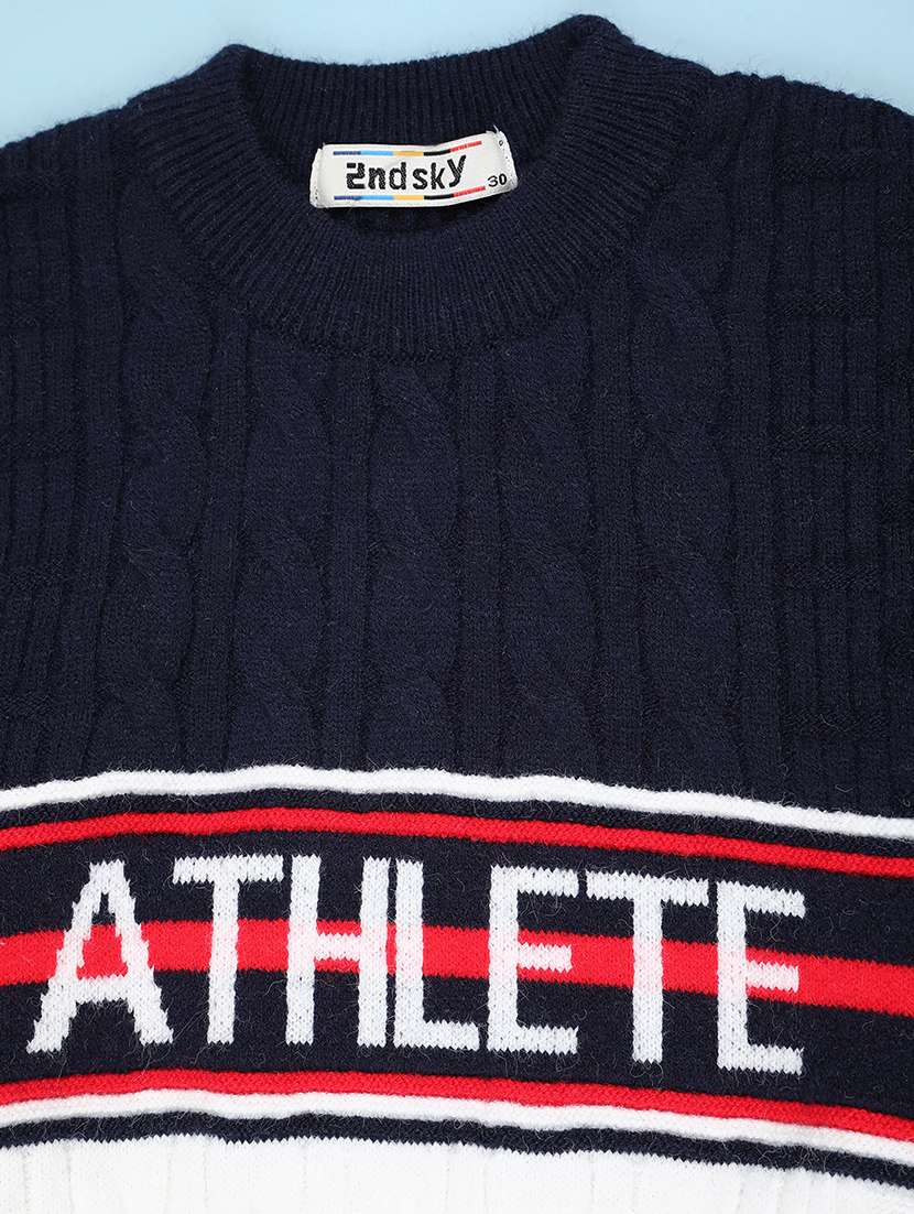 boys self design long sleeve sweater - 22062297 -  Standard Image - 3