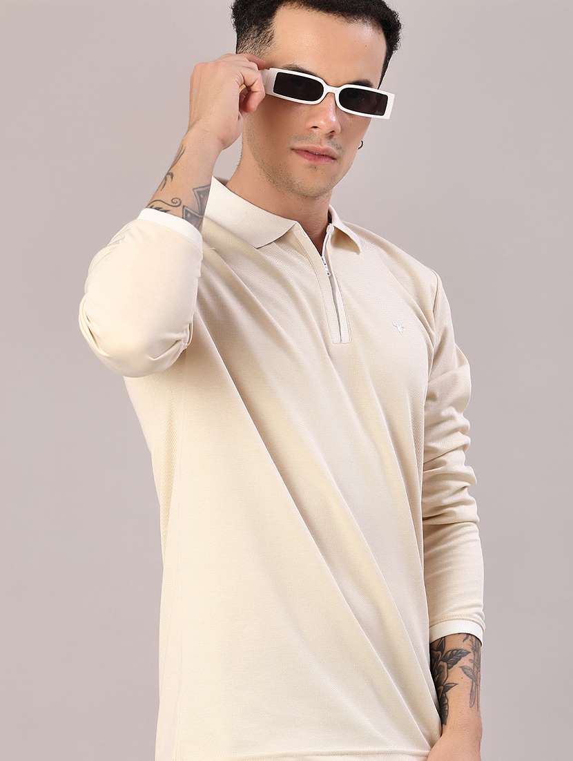 men solid long sleeve regular fit polo t-shirt - 22062328 -  Zoom Image - 0