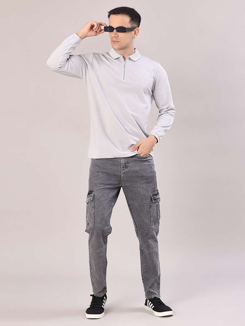 men solid long sleeve regular fit polo t-shirt - 22062331 -  Standard Image - 3