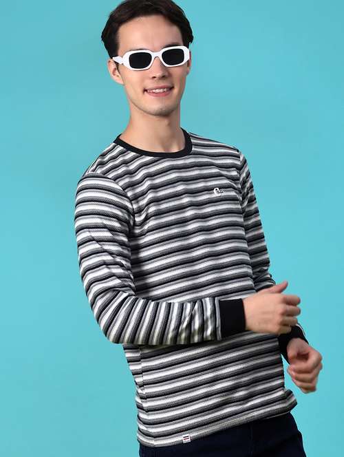 men striped long sleeve regular fit t-shirt - 22062413 - Standard Image - 0
